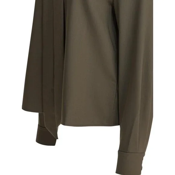 Self-Portrait Twill Blouse With Bow Collar tag size 12 Women